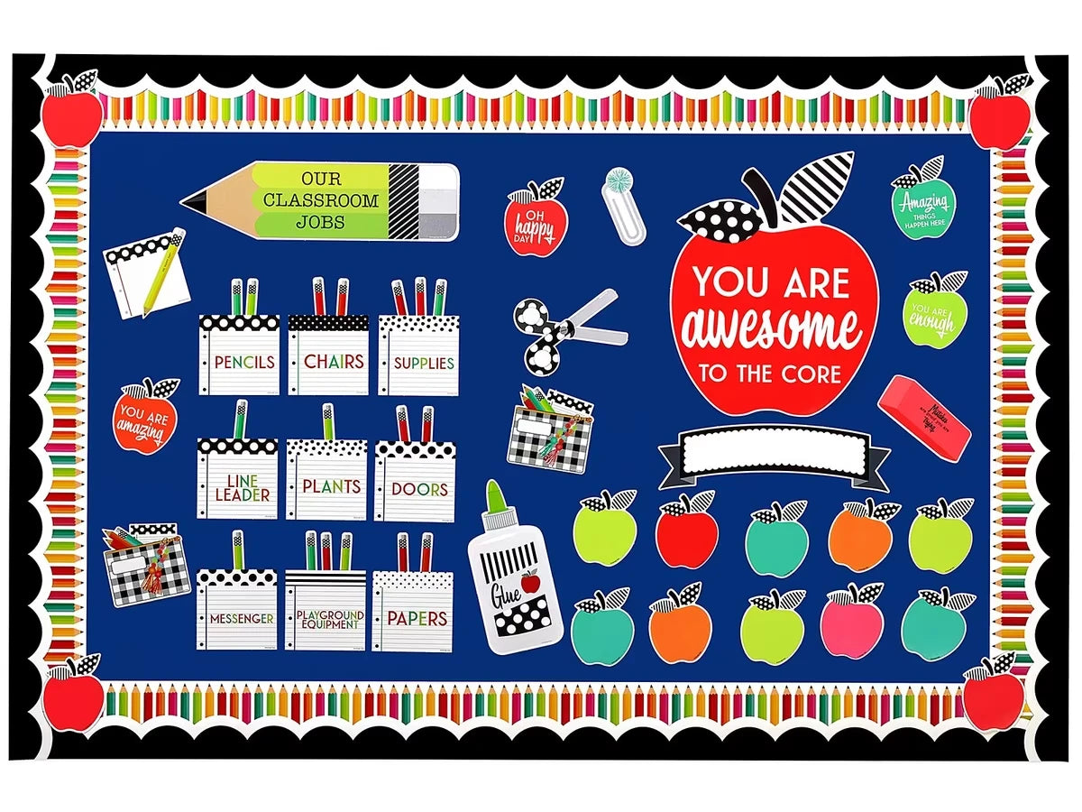 Black, White & Stylish Brights Bulletin Board Set - US 3785