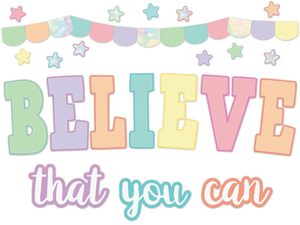 Pastel Pop Believe That You Can Bulletin Board Set - US 3798
