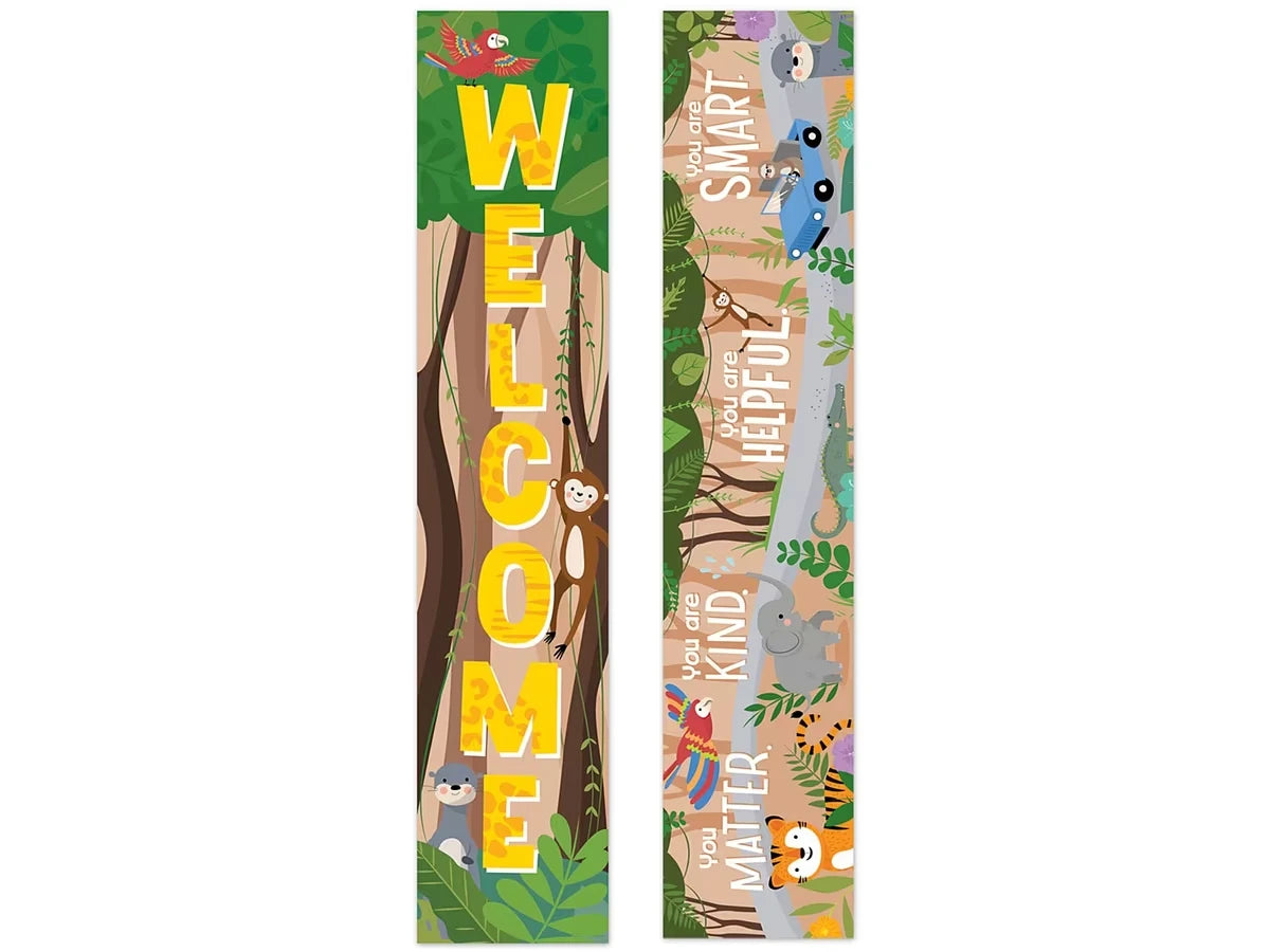 Jungle Friends Double-Sided Welcome Banner - US 2374