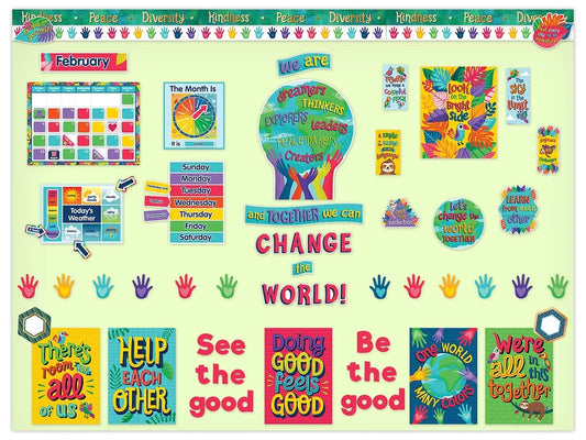 One World Colorful Hands Border - US 4778