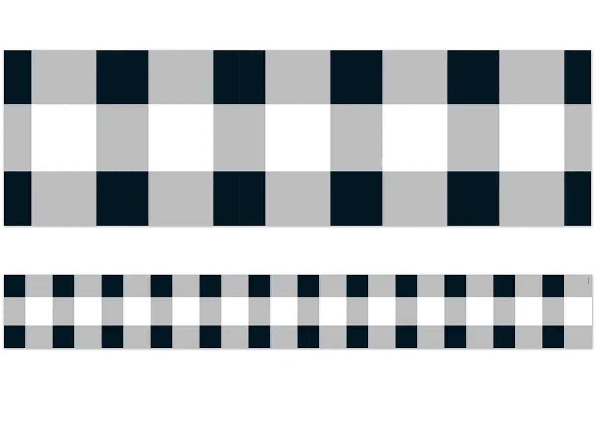 Black & White Buffalo Checkered Border - US 6240