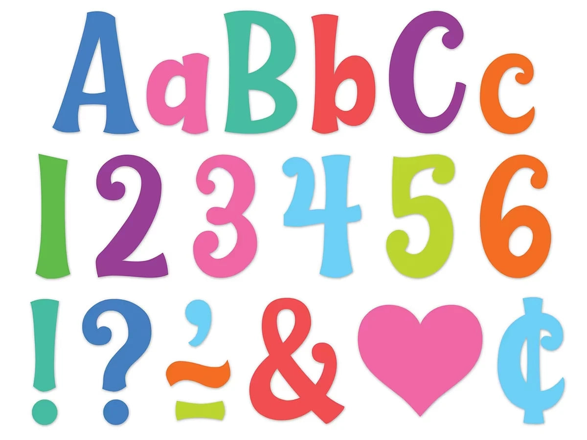 Colorful Wild Whimsy 4" Self-Adhesive Punch-Out Letters - US 6871