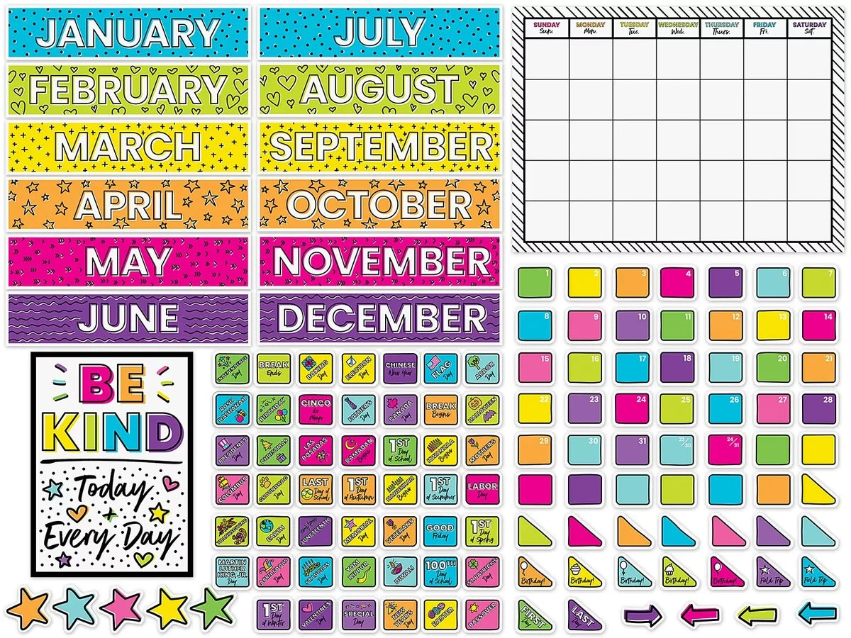 Kind Vibes Calendar Bulletin Board Set - US 7502