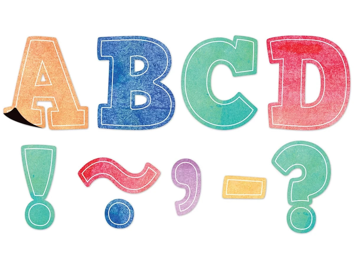 Watercolor 3" Magnetic Punch-Out Letters - US 8058