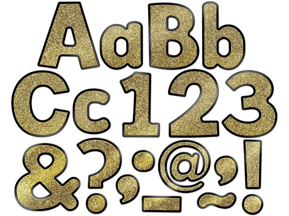 Sparkle & Shine Gold Glitter 4" Punch-Out Letters - US 5764
