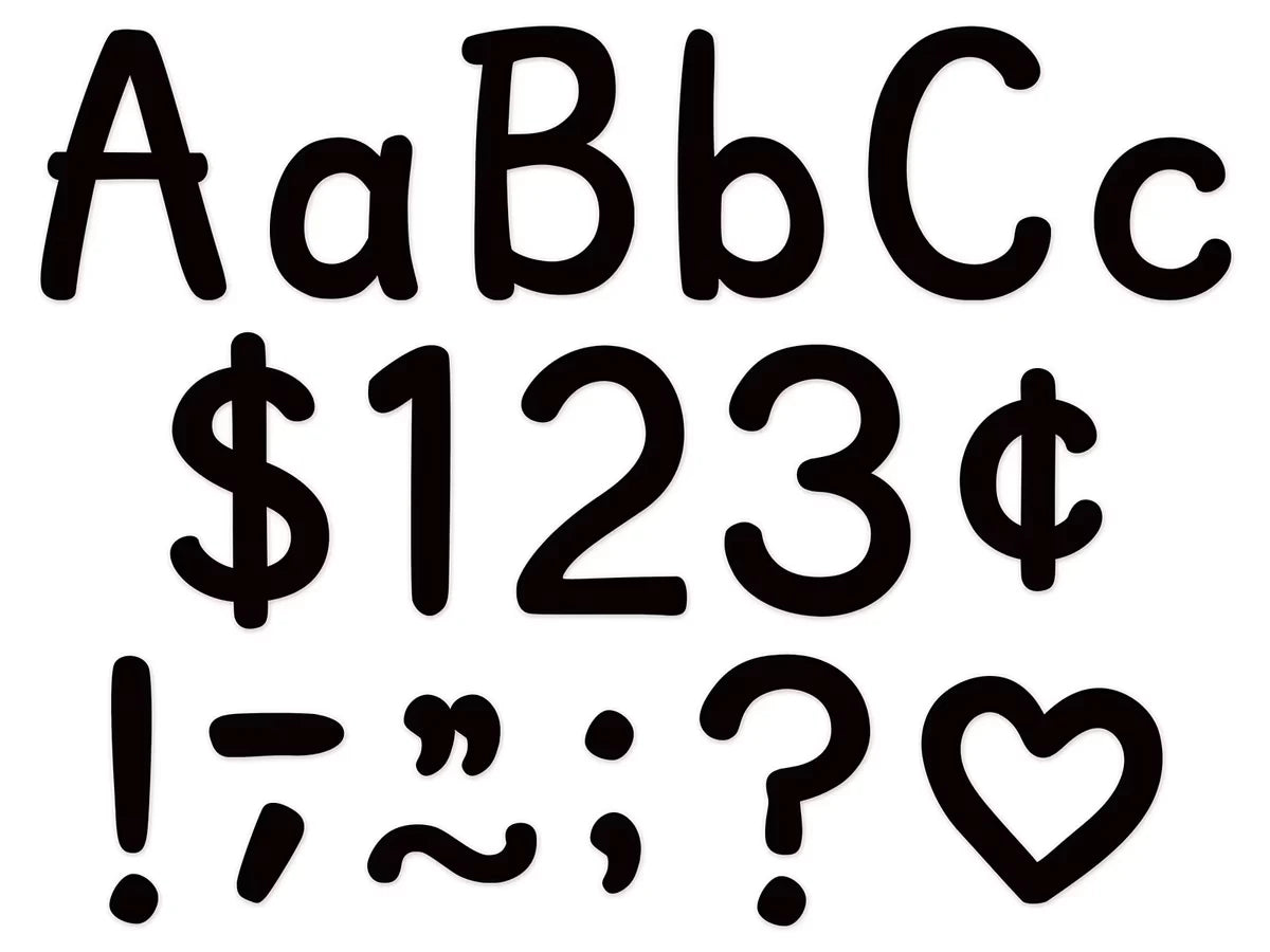 Classic Black 4" Punch-Out Letters - US 6501