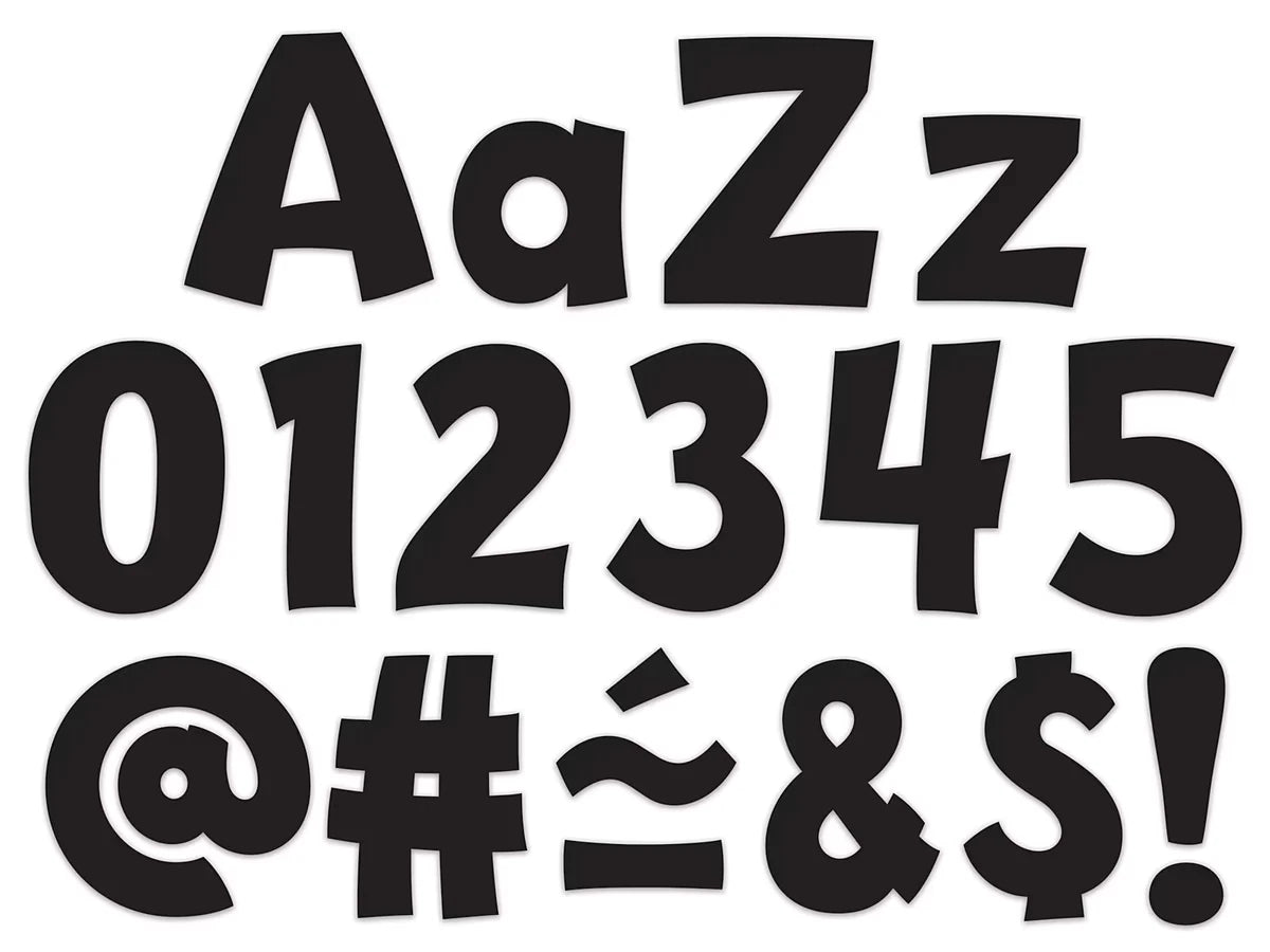 Black Playful 4" Punch-Out Letters - US 1416