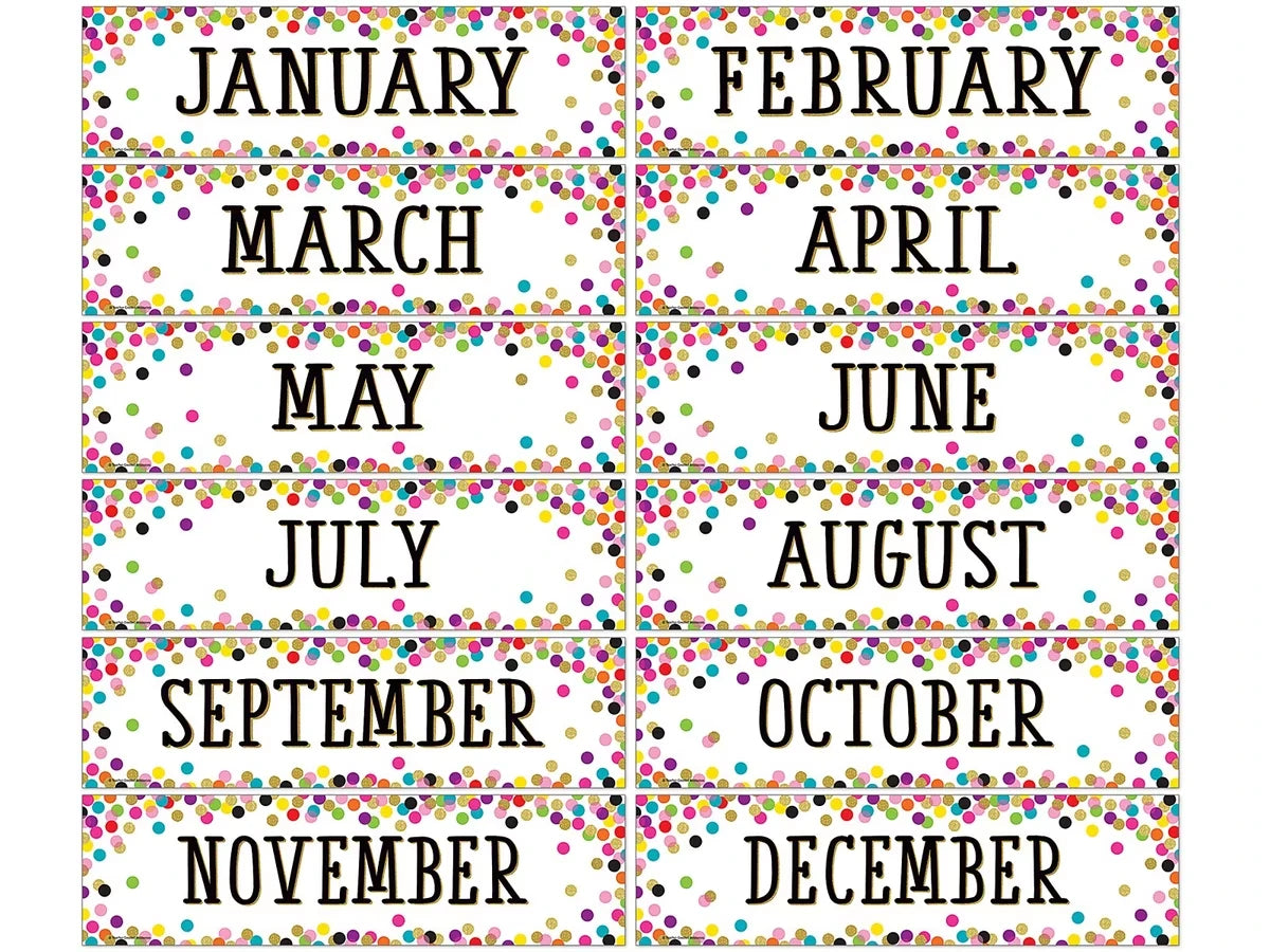 Confetti Months of the Year Bulletin Board Set - US 8707