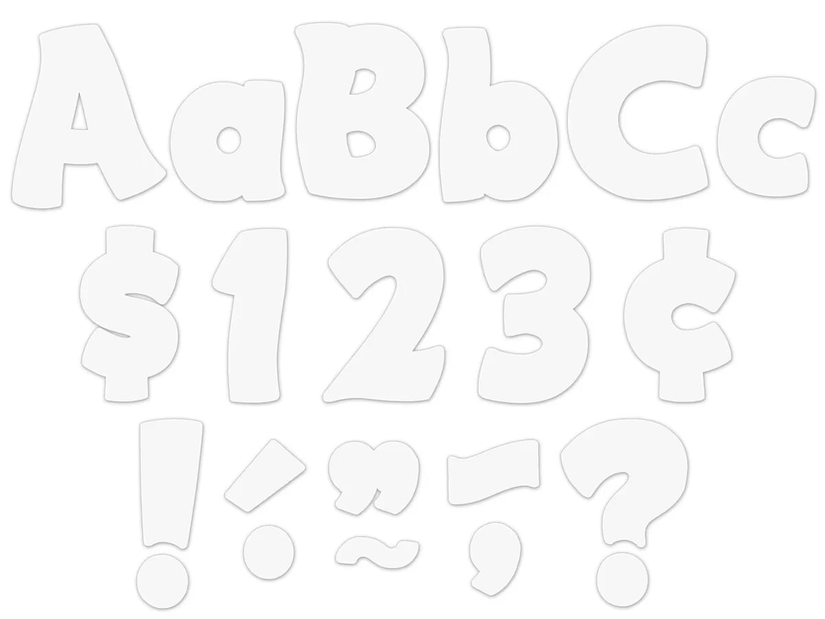 Wavy White 4" Punch-Out Letters - US 8938