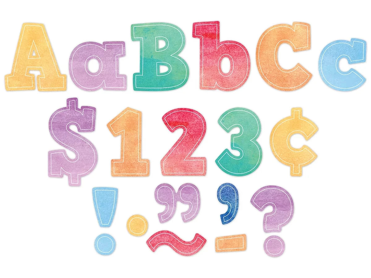 Watercolor 4" Punch-Out Letters - US 6651