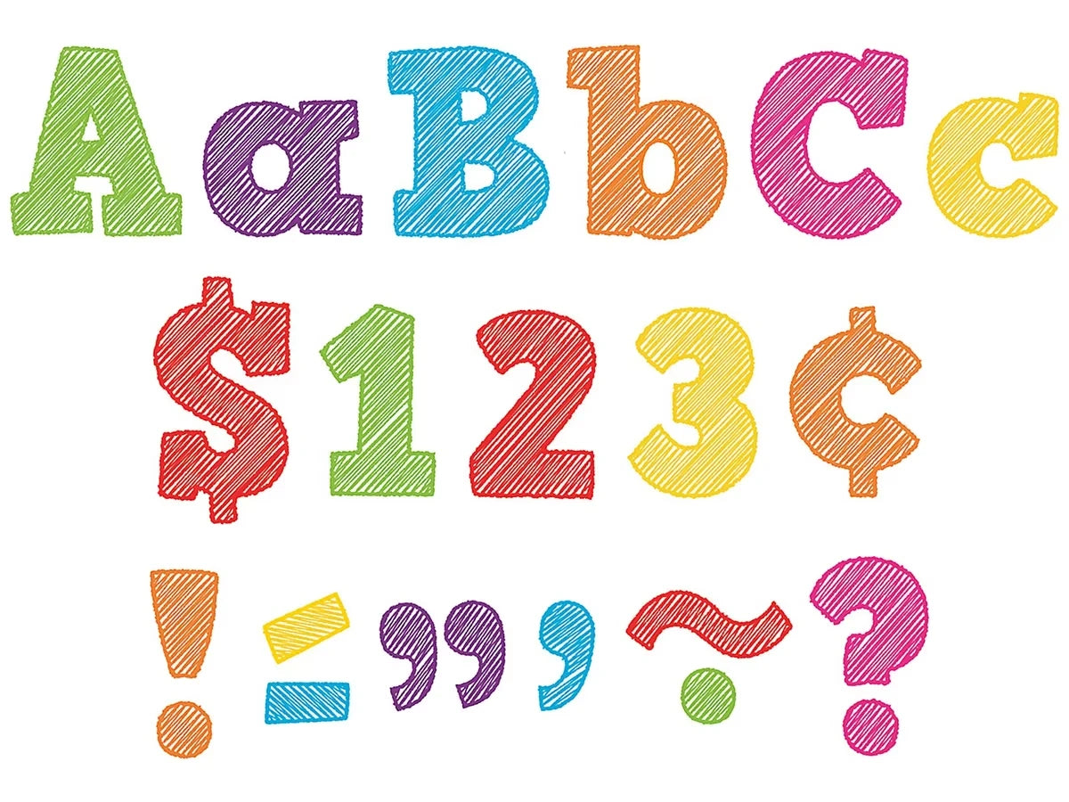Scribble 4" Punch-Out Letters - US 2951