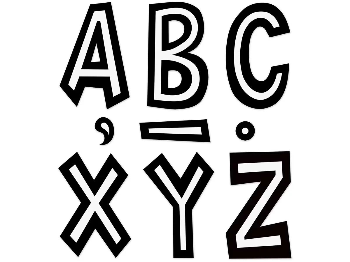 Black & White Fun Font 7" Punch-Out Letters - US 5416