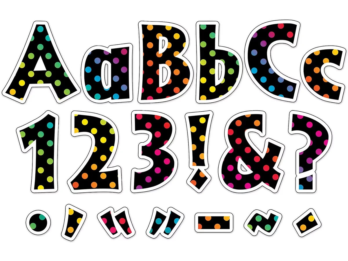 Rainbow Polka Dot 4" Punch-Out Letters - US 8866