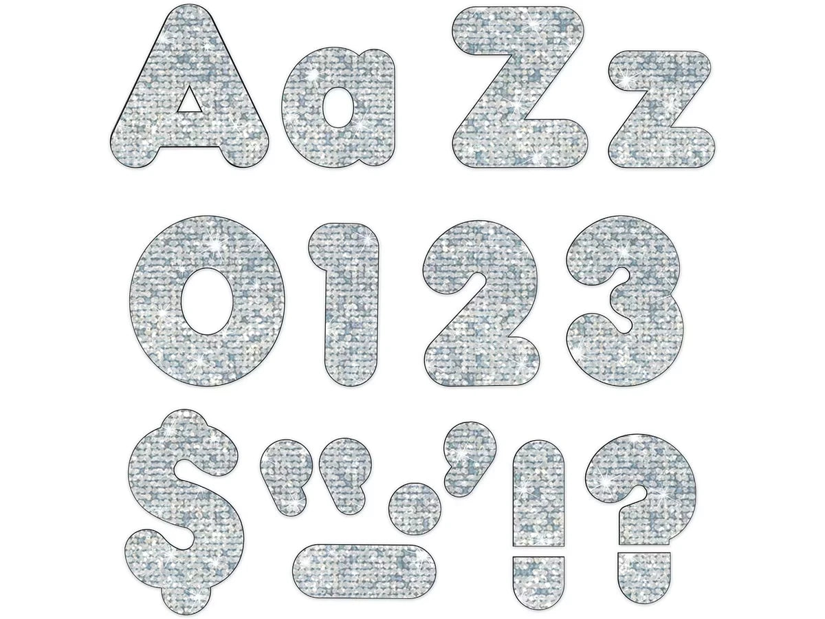Silver Sparkle 4" Punch-Out Letters - US 4677
