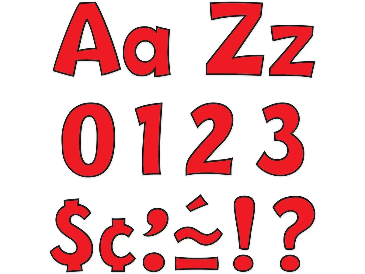 Red Playful 4" Punch-Out Letters - US 2462