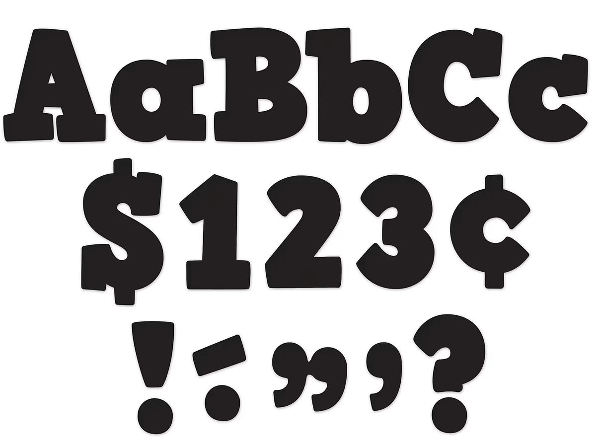 Bold Black 4" Punch-Out Letters - US 8264