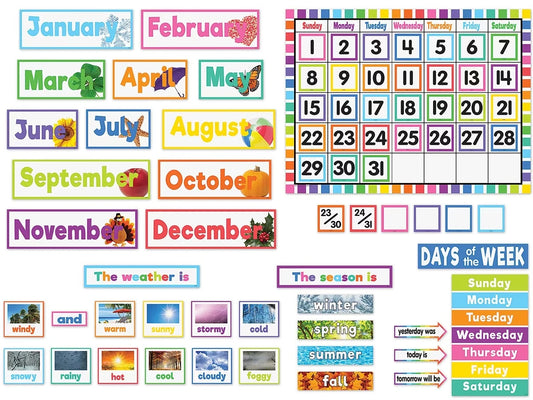 Colorful Calendar Bulletin Board Set - US 6654