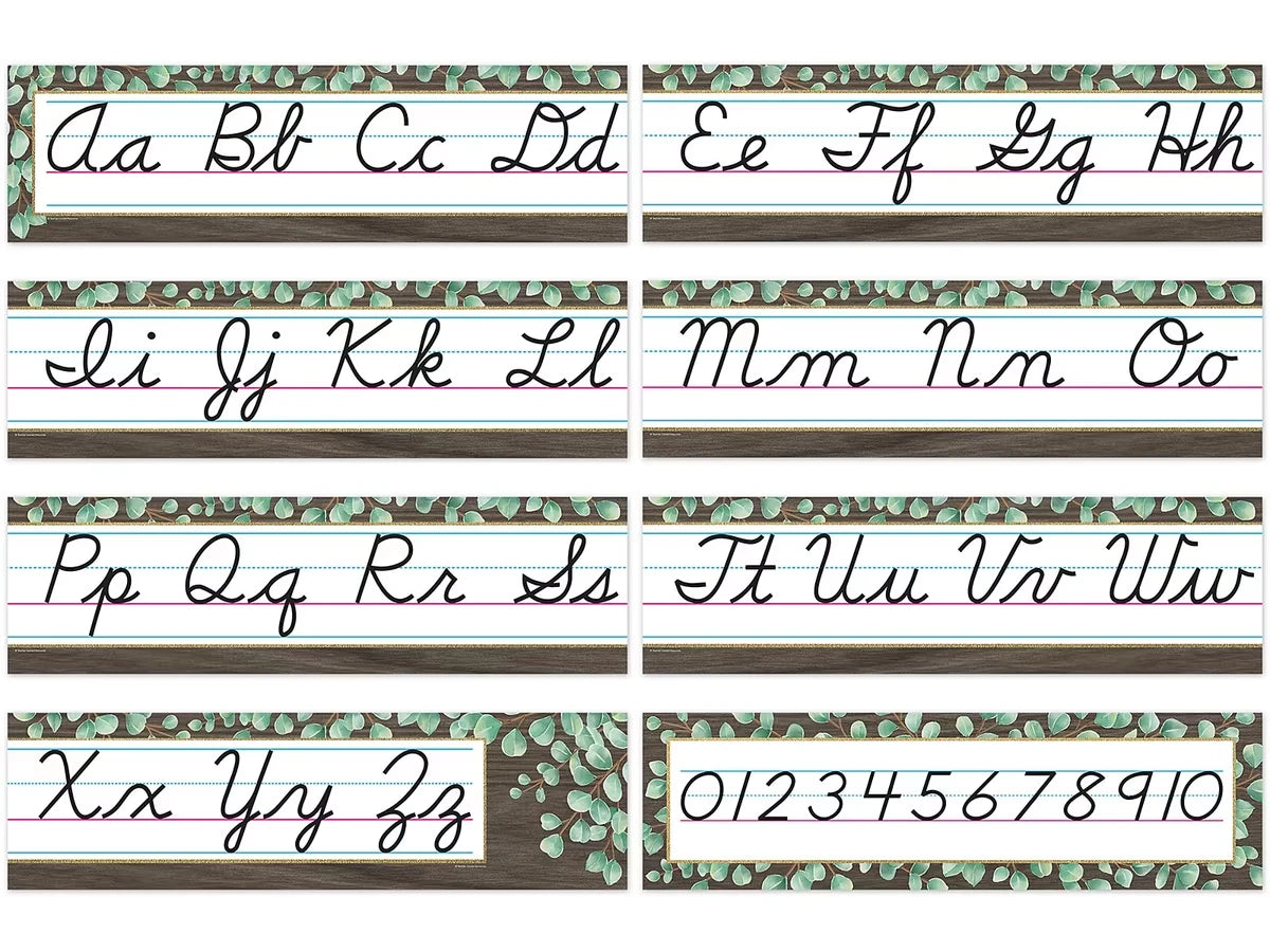 Eucalyptus Cursive Bulletin Board Set - US 8396