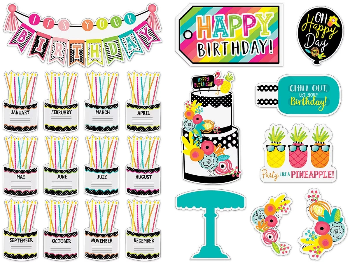 Simply Stylish Tropical Birthday Bulletin Board Set - US 6618