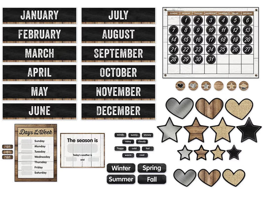 Industrial Chic Calendar Bulletin Board Set - US 6169