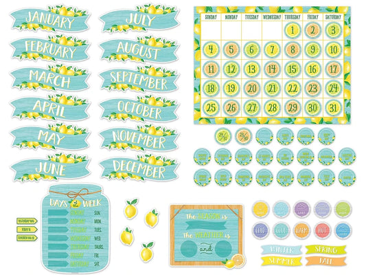 Lemon Zest Calendar Bulletin Board Set - US 9121