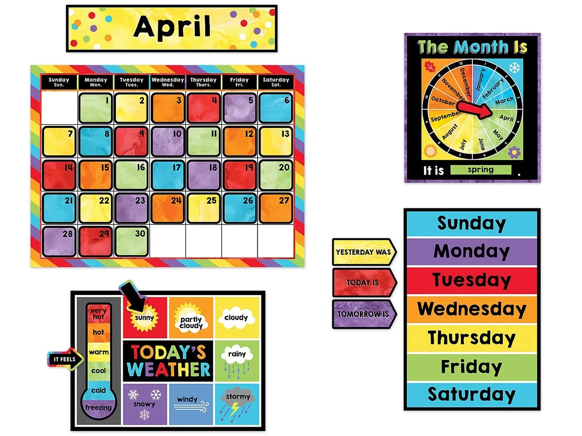 Celebrate Learning Calendar Bulletin Board Set - US 9828