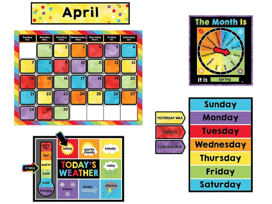 Celebrate Learning Calendar Bulletin Board Set - US 9828
