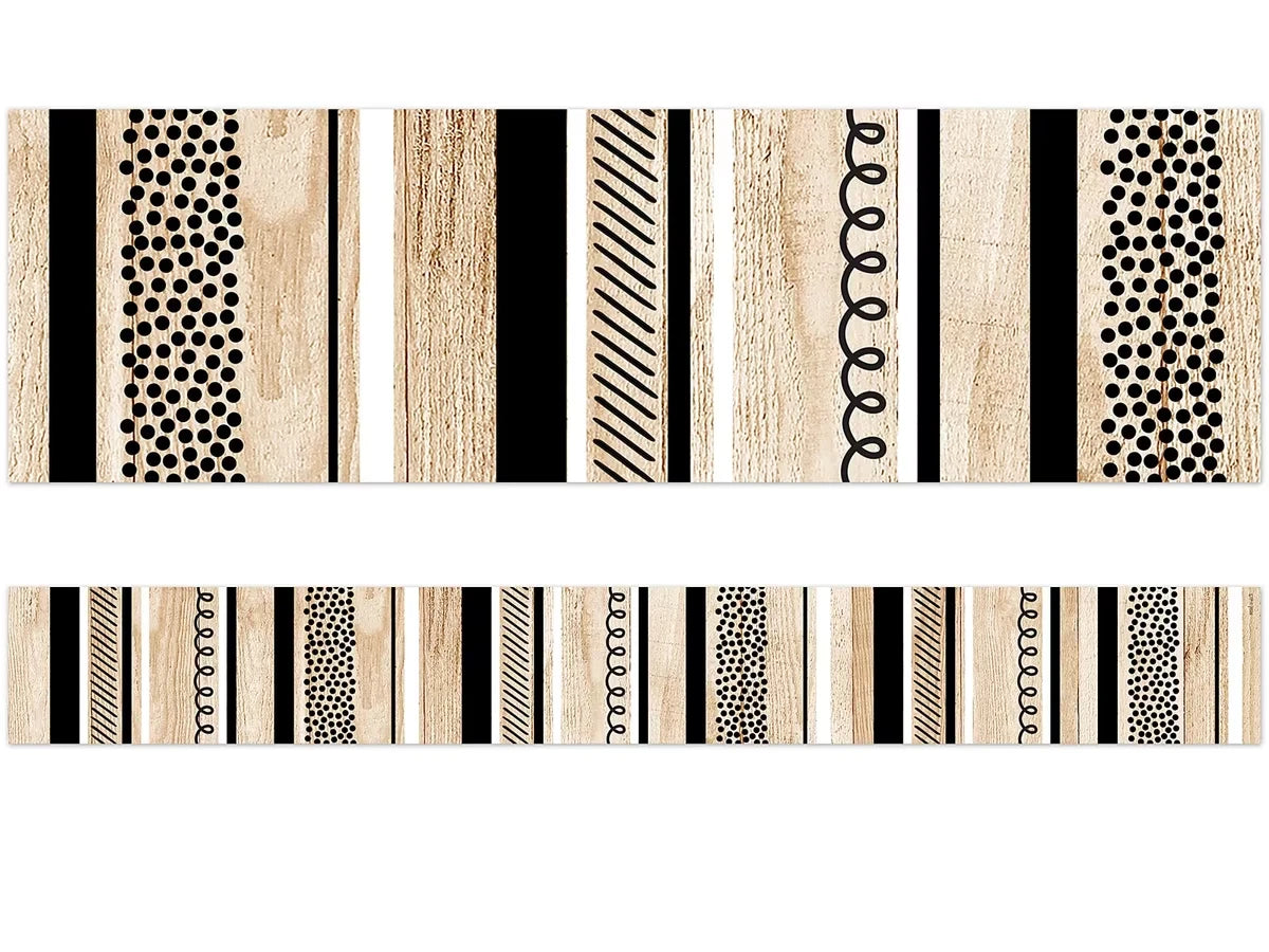 Stripes & Doodles Wood Border - US 8281