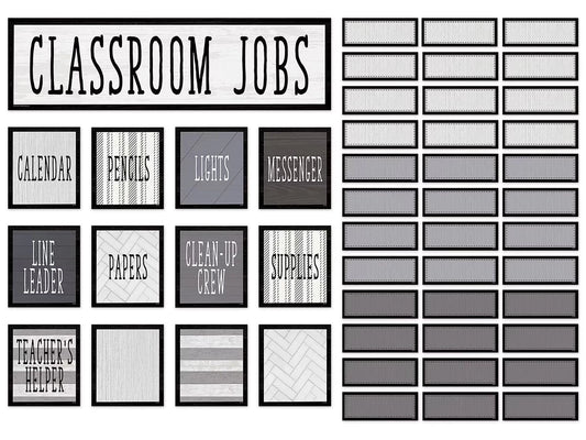 Modern Farmhouse Classroom Jobs Bulletin Board Set - US 3287
