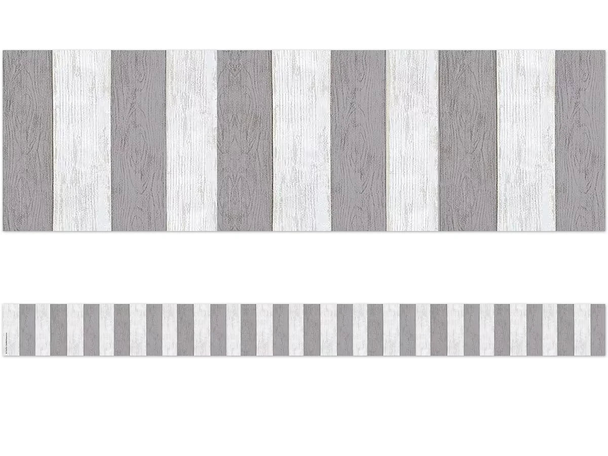 Modern Farmhouse Gray Striped Border - US 1444