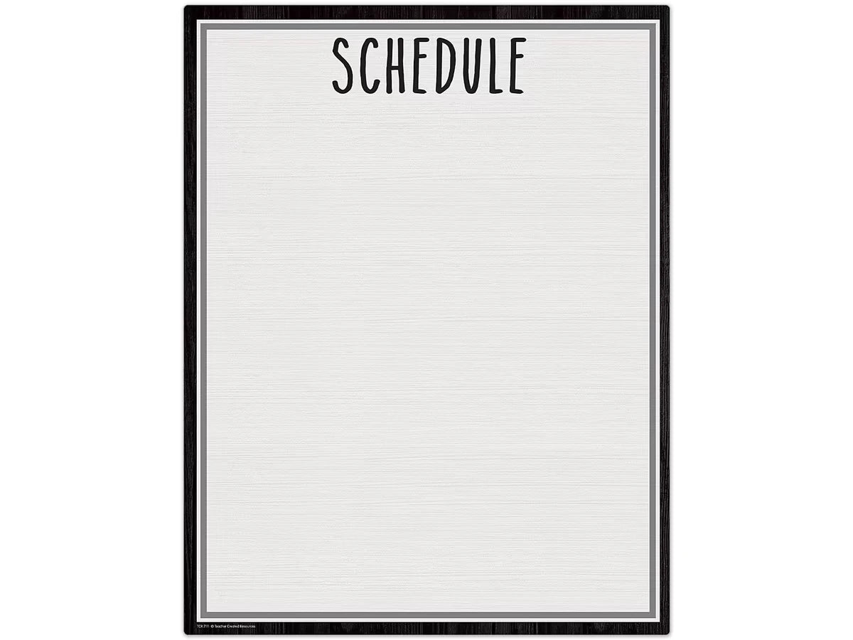 Modern Farmhouse Write & Wipe Schedule Poster - US 3131