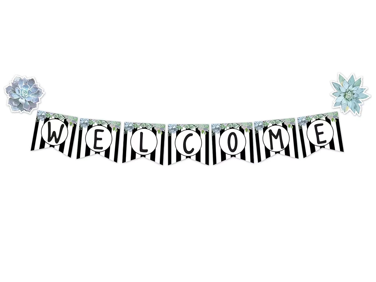Simply Stylish Welcome Pennant Bulletin Board Set - US 9189