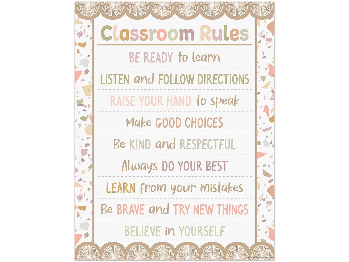 Terrazzo Tones Classroom Rules Poster - US 5065
