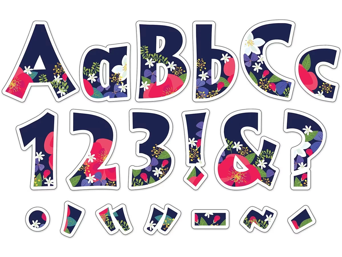 Petals & Prickles Floral 4" Punch-Out Letters - US 6093
