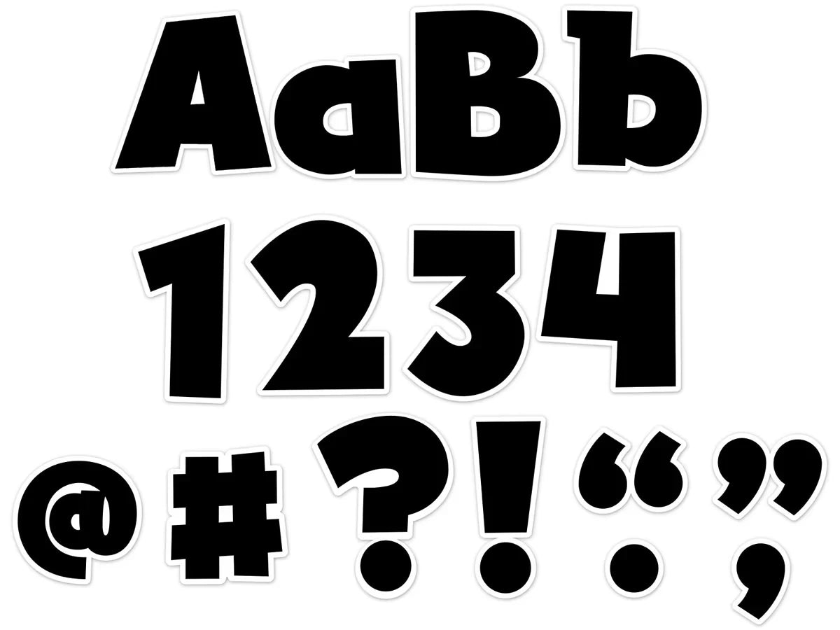 Black Bold 4" Punch-Out Letters - US 7551