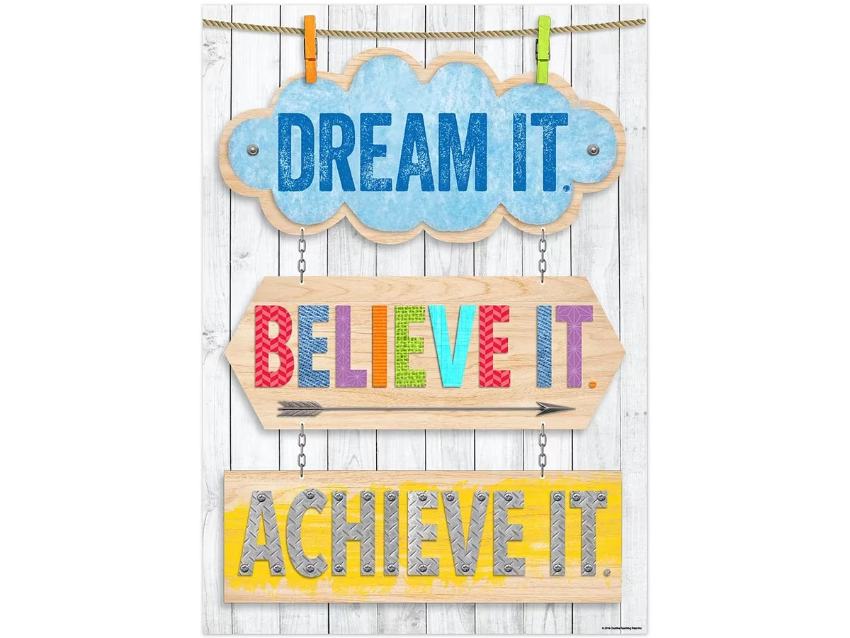 Upcycle-Style Dream, Believe, Achieve Poster - US 9365