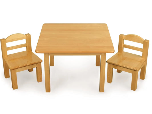 Toddler Hardwood Table & Chairs Set - US 5631
