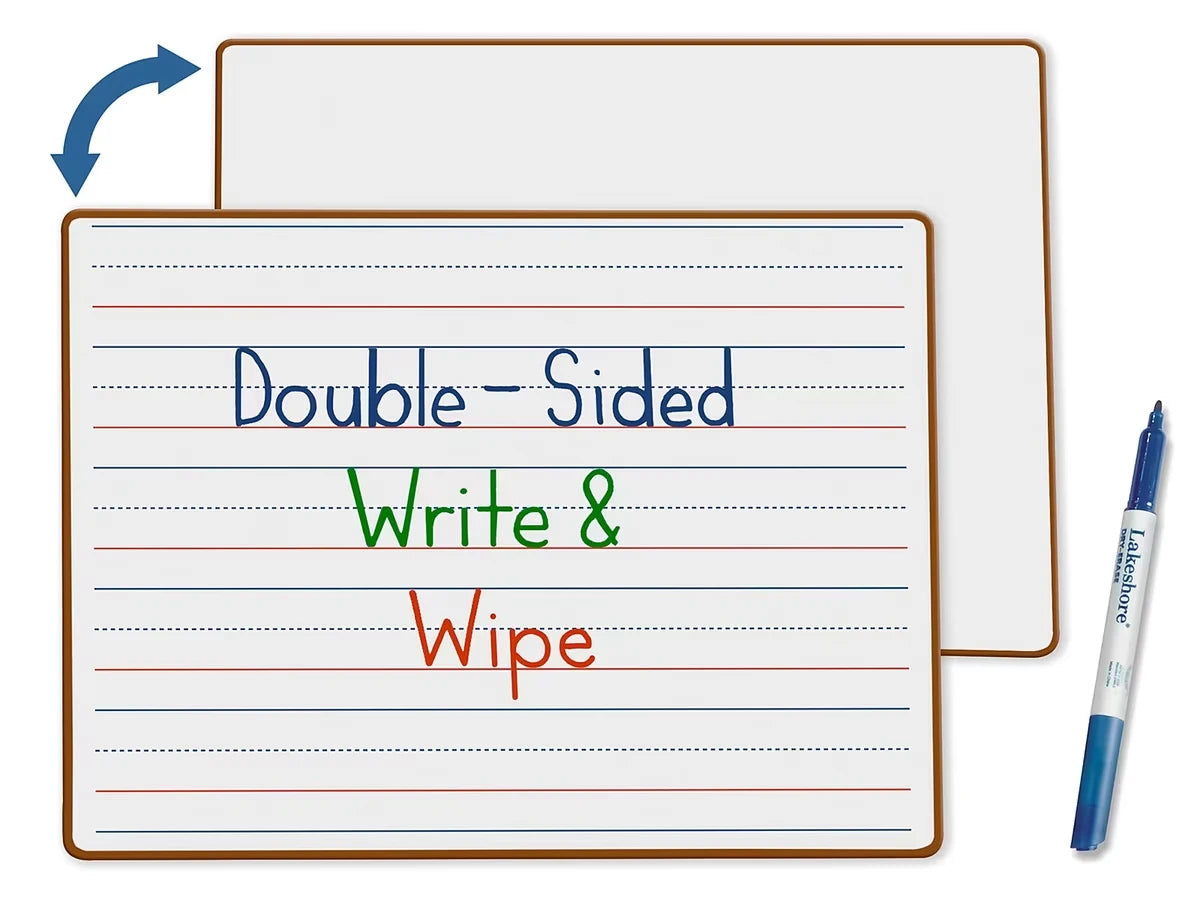 Double-Sided Learn to Print Write & Wipe Board - US 7318