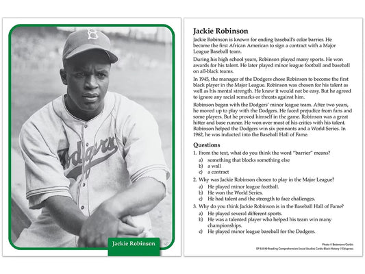 Black History Reading Comprehension Cards - US 9289
