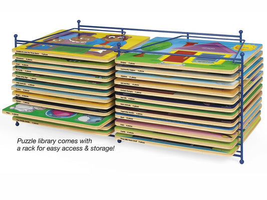 Lakeshore Preschool Puzzle Library with Rack - US 5711