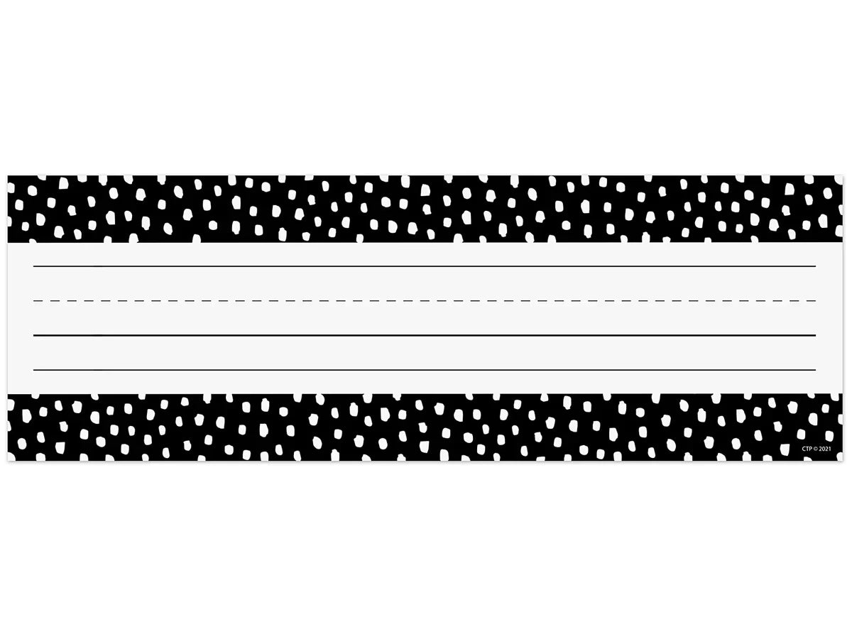 Black & White Messy Dot Nameplates - US 5186