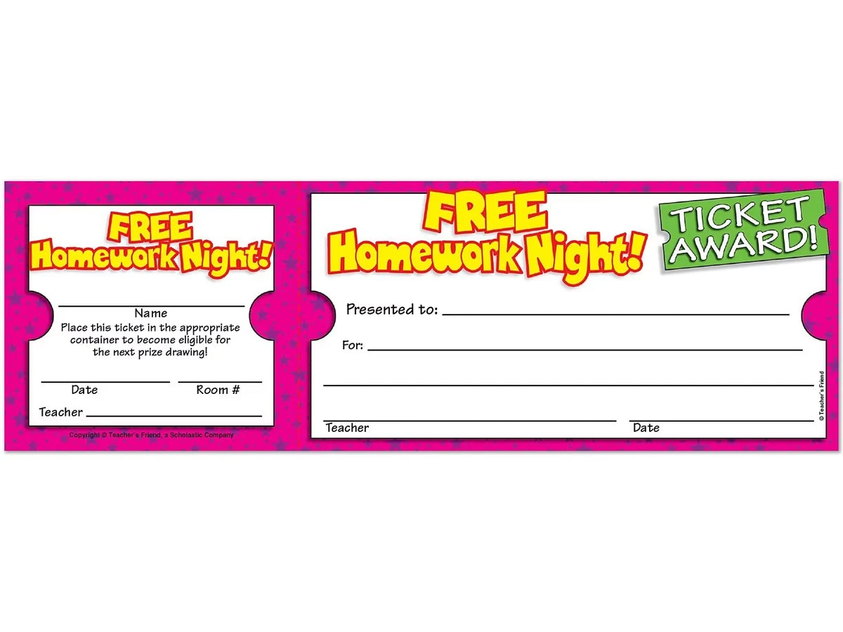 Free Homework Night Ticket Awards - US 2656