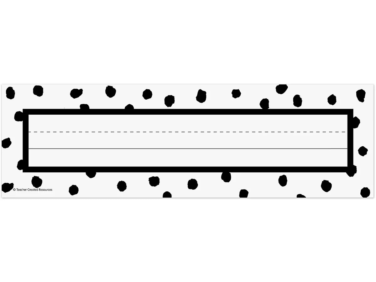 Black Painted Dots on White Nameplates - US 6592