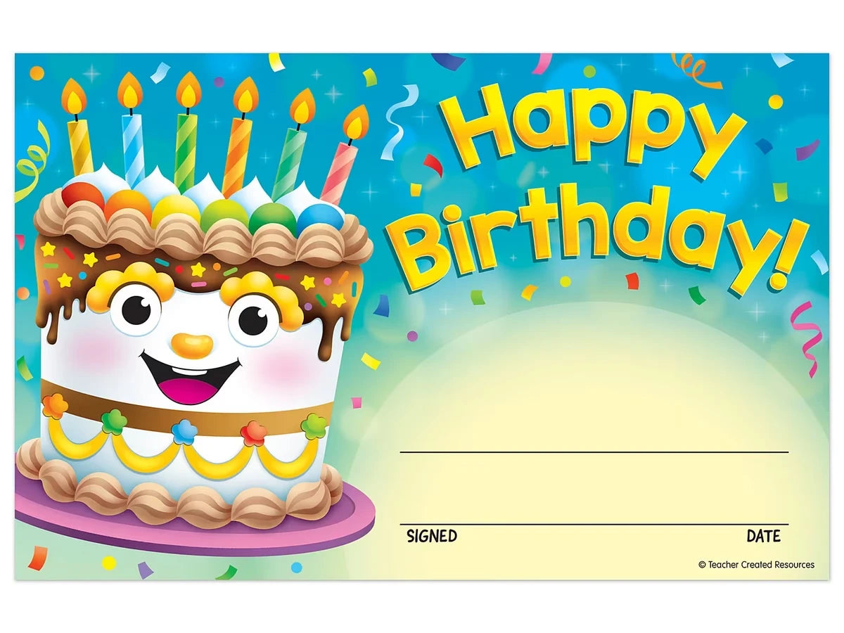 Birthday Cake Certificates - US 9585
