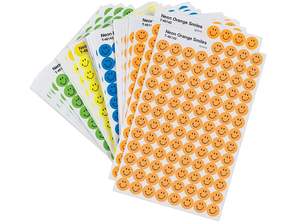 Neon Smiley Face Mini Stickers - Variety Pack - US 1584
