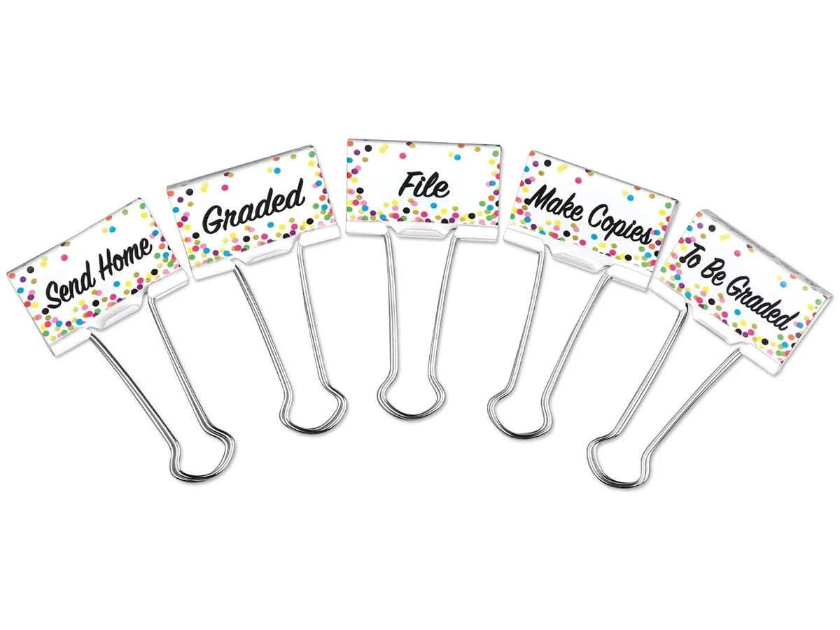 Confetti Classroom Management Large Binder Clips - US 1285