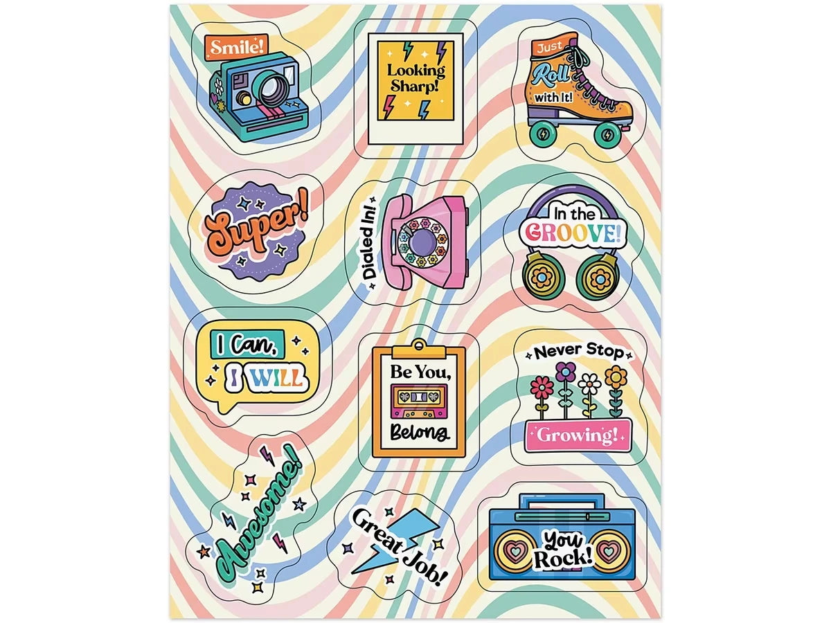 Retro Remix Motivational Stickers - US 7557