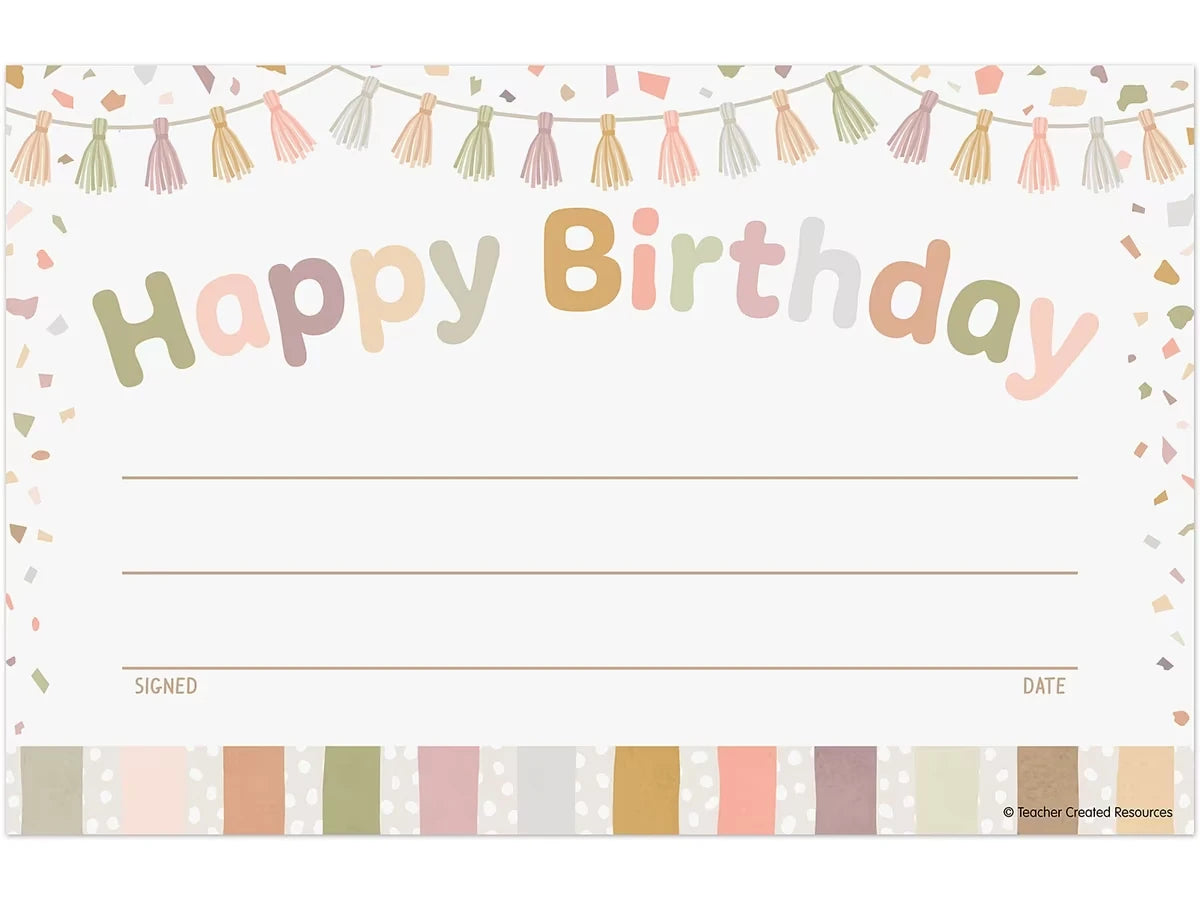 Terrazzo Tones Birthday Certificates - US 6083
