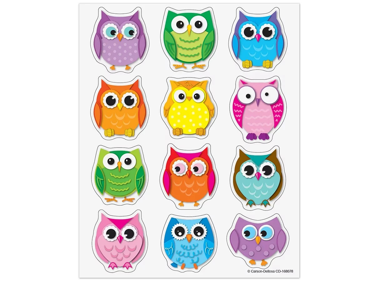Colorful Owl Stickers - US 1618
