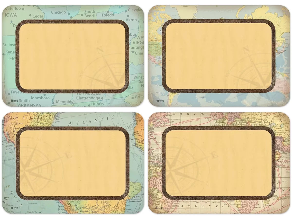 Travel the Map! Name Tags - Variety Pack - US 6925